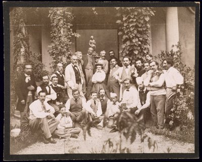 Harriet Hosmer (1830-1908) avec sa sculpture Fontaine des Sirènes, 1861 - American Photographer